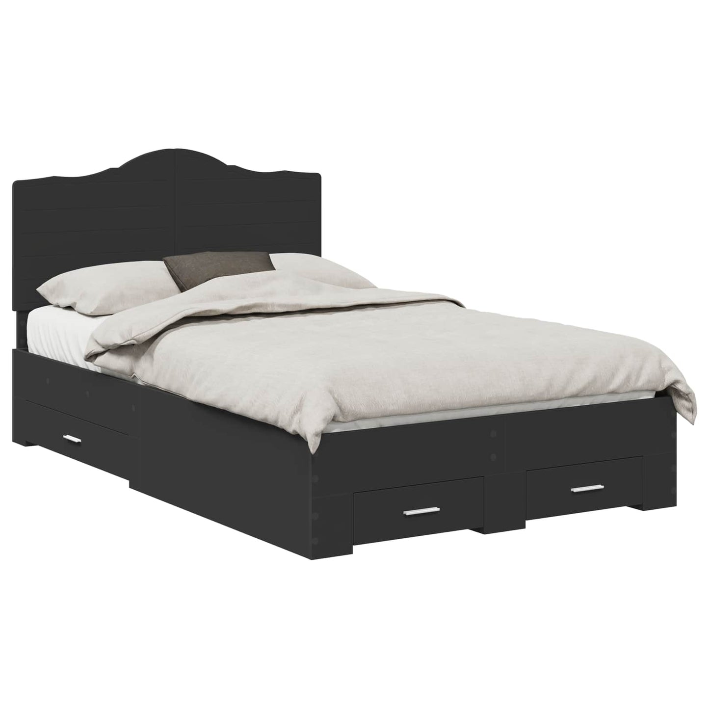 Struttura del letto Nero 120 x 190 cm Legno multistrato