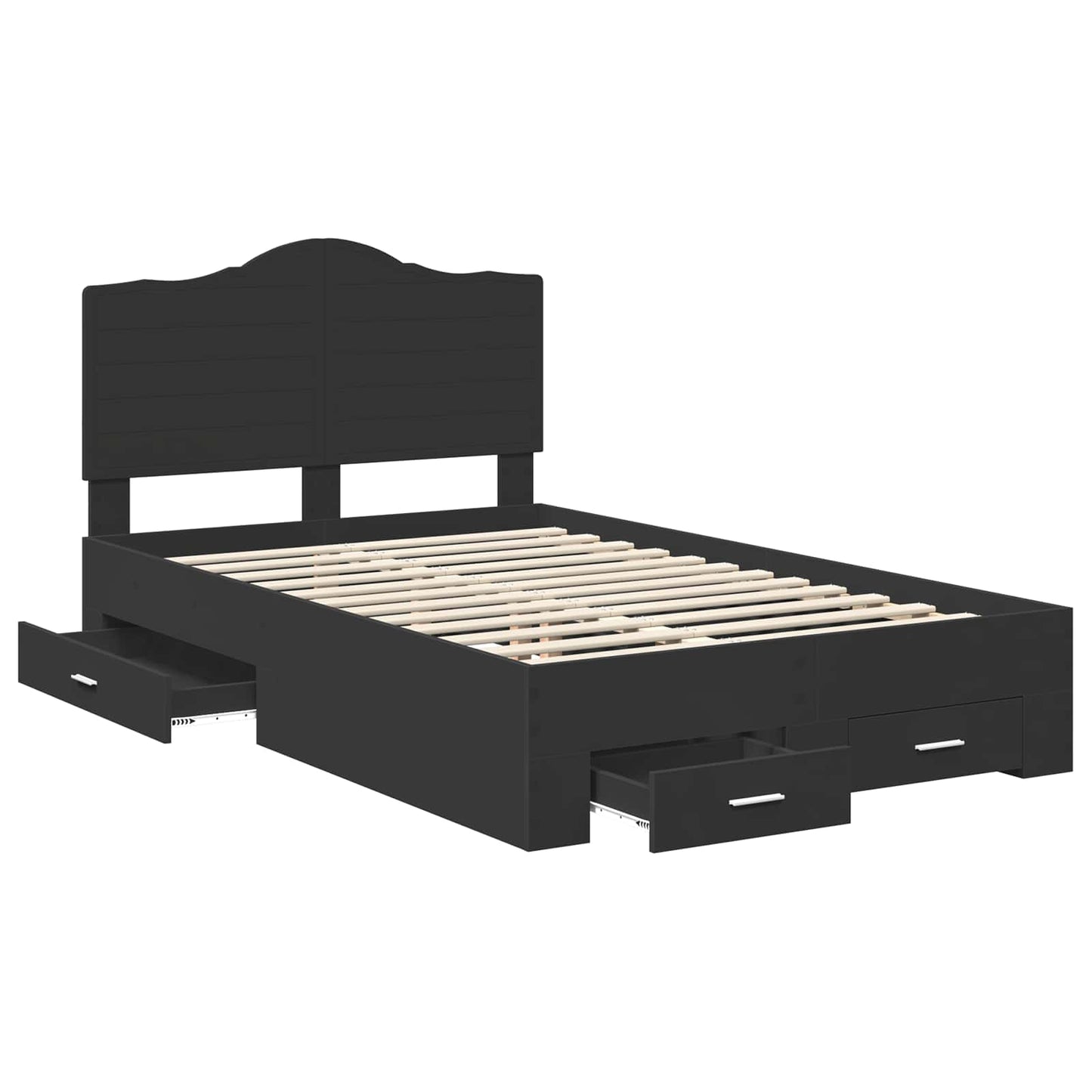 Struttura del letto Nero 120 x 190 cm Legno multistrato