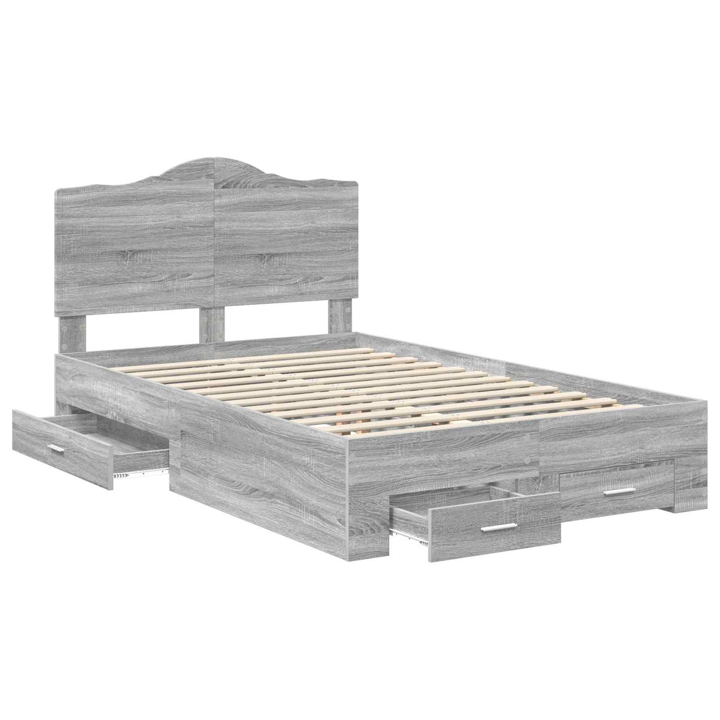 Struttura del letto con testiera Grigio Sonoma 120 x 190 cm