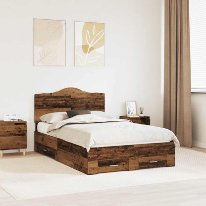 Struttura del letto con testiera Legno vecchio 120 x 190 cm