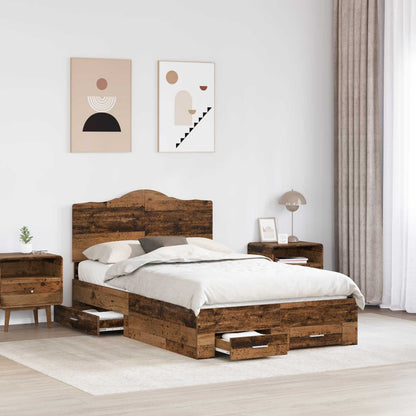 Struttura del letto con testiera Legno vecchio 120 x 190 cm