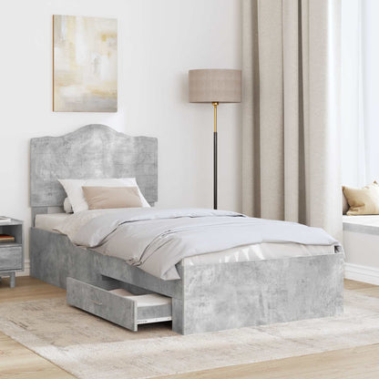 Struttura del letto con testiera Grigio cemento 100 x 200 cm