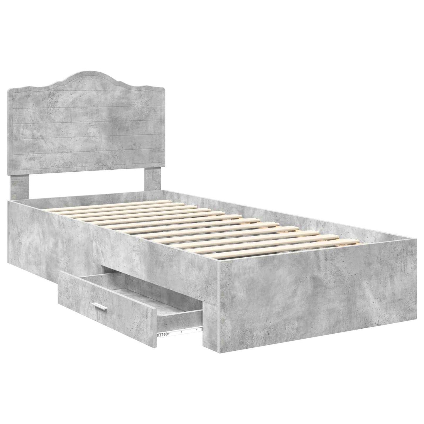 Struttura del letto con testiera Grigio cemento 100 x 200 cm