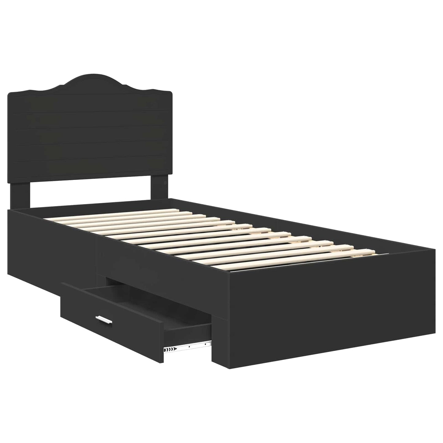 Struttura del letto Nero 70 x 190 cm Legno multistrato