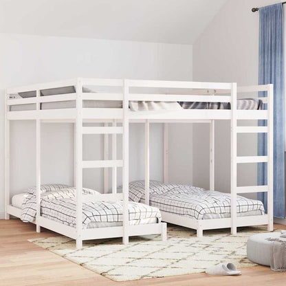 Struttura letto a castello triplo Bianco 200 x 200 cm