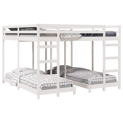 Struttura letto a castello triplo Bianco 200 x 200 cm