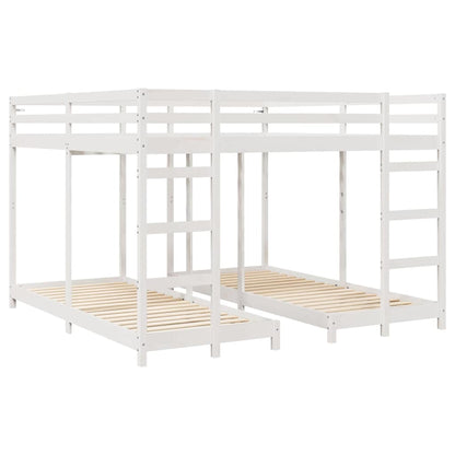 Struttura letto a castello triplo Bianco 200 x 200 cm