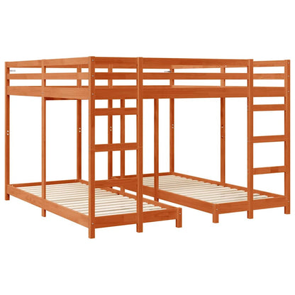 Struttura letto a castello triplo Marrone cerato 200 x 200 cm