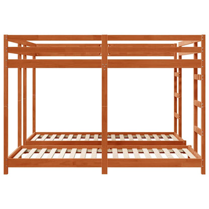 Struttura letto a castello triplo Marrone cerato 200 x 200 cm