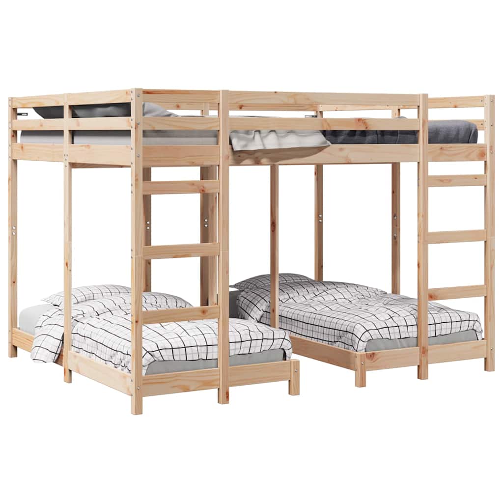 Struttura letto a castello triplo Marrone 160 x 200 cm