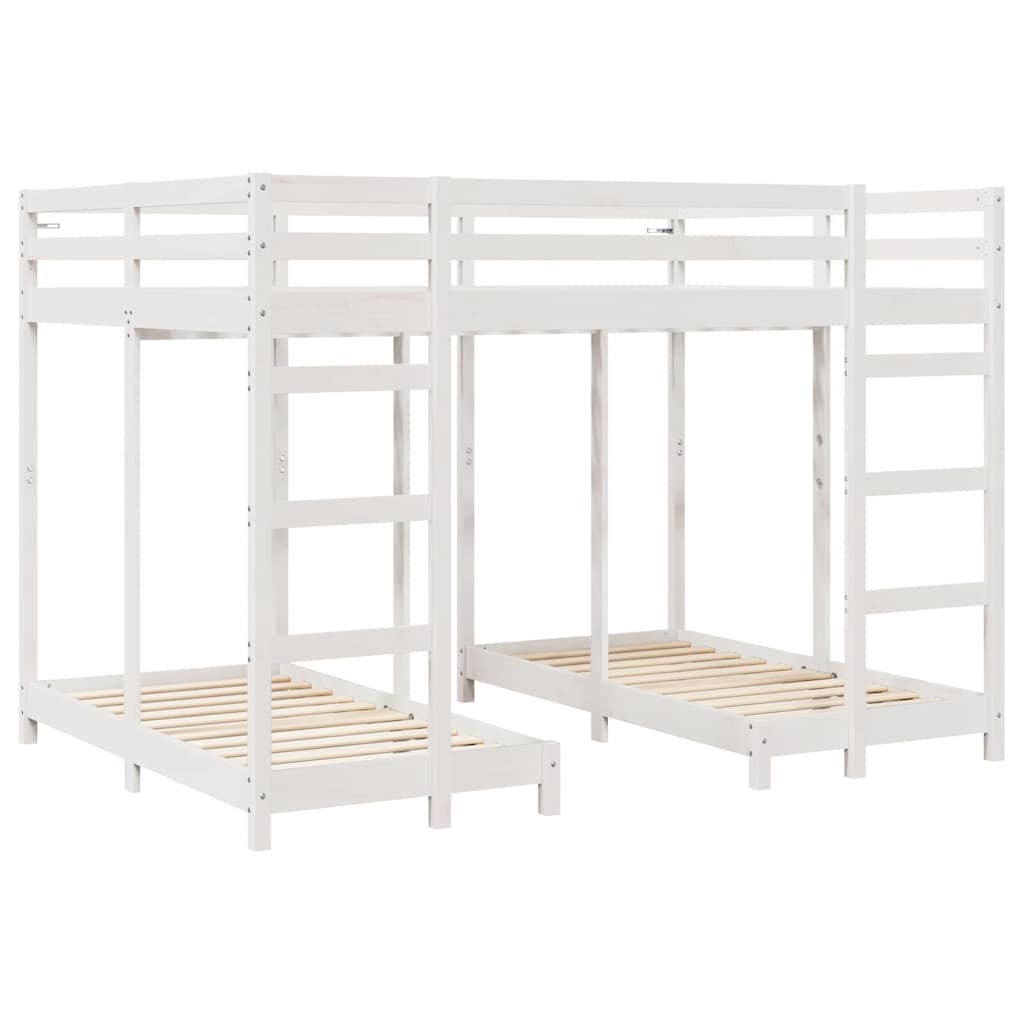 Struttura letto a castello triplo Bianco 140 x 200 cm