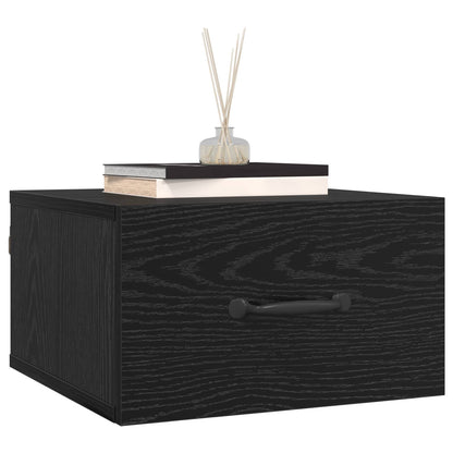 Armadio da Notte Rovere nero 35 x 35 x 20 cm Legno multistrato