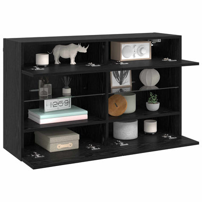 Mobile TV da parete Rovere Nero 98,5 x 30 x 60,5 cm