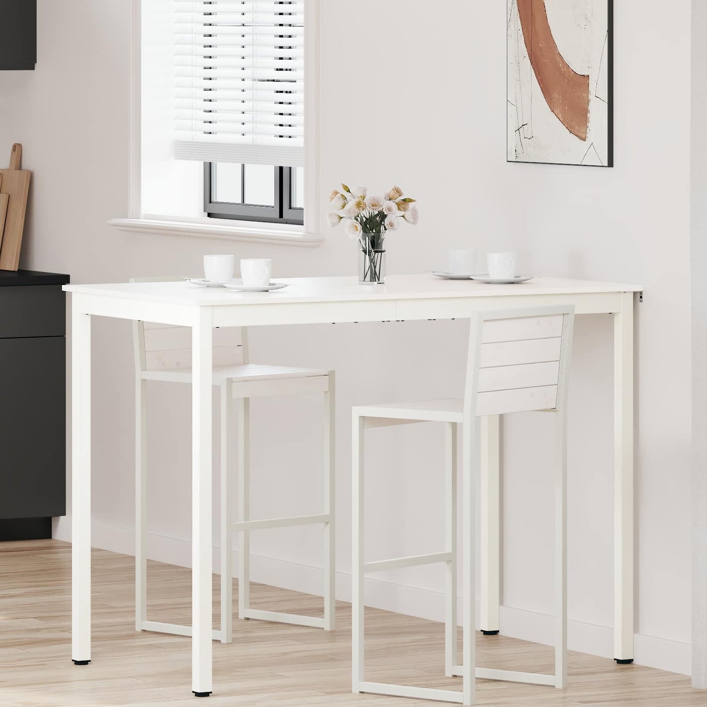 Tavolo da bar Bianco 110 x 55 x 105 cm Pino massello