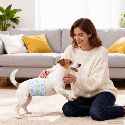 Pannolino usa e getta per cani maschi 50 pcs Bianco XS