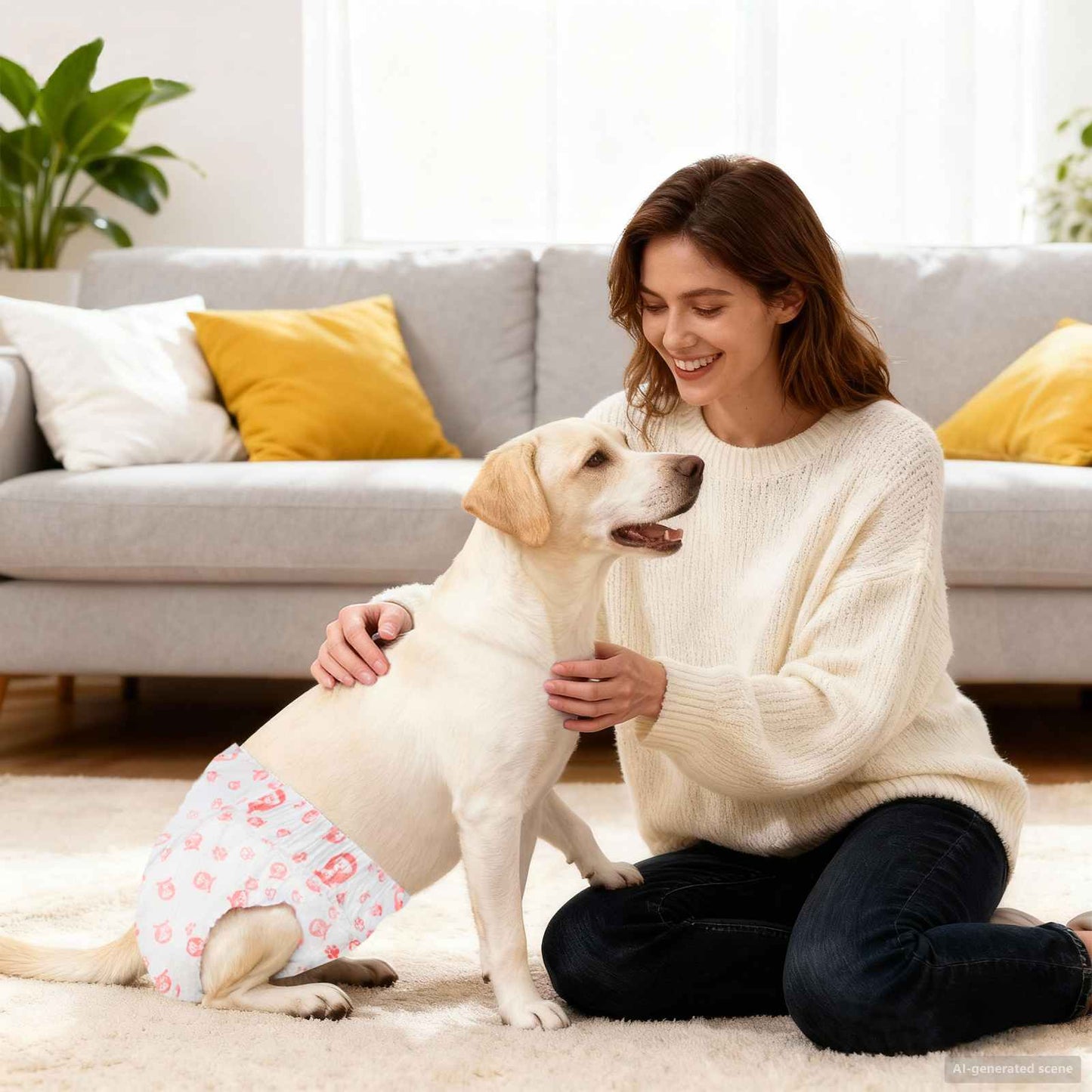 Pannolino usa e getta per cani femmina 50 pcs Bianco M