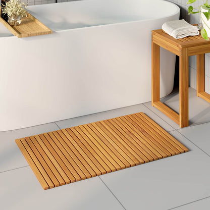 Tappeto da bagno Marrone 80 x 50 cm Legno di Acacia Massello