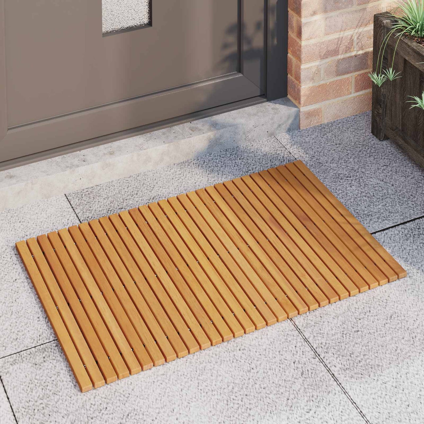Tappeto da bagno Marrone 80 x 50 cm Legno di Acacia Massello