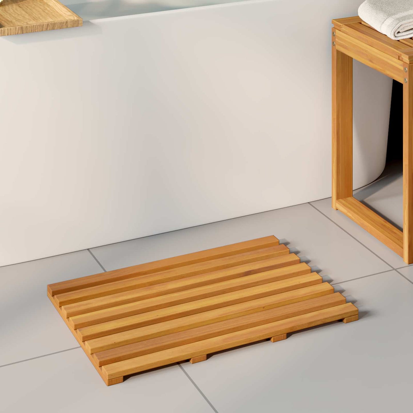 Tappeto da bagno Tinta unita Marrone 100 x 53 cm legno