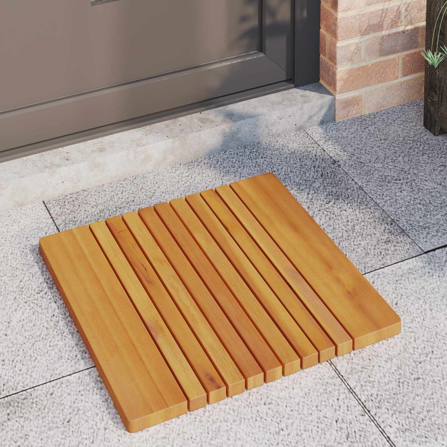 Tappeto da bagno Tinta unita Marrone 59 x 40 cm legno