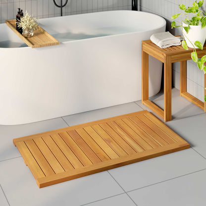 Tappeto da bagno Tinta unita Marrone 100 x 55 cm legno