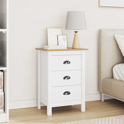 Armadio da Notte Hill Bianco e marrone miele 46 x 35 x 65 cm