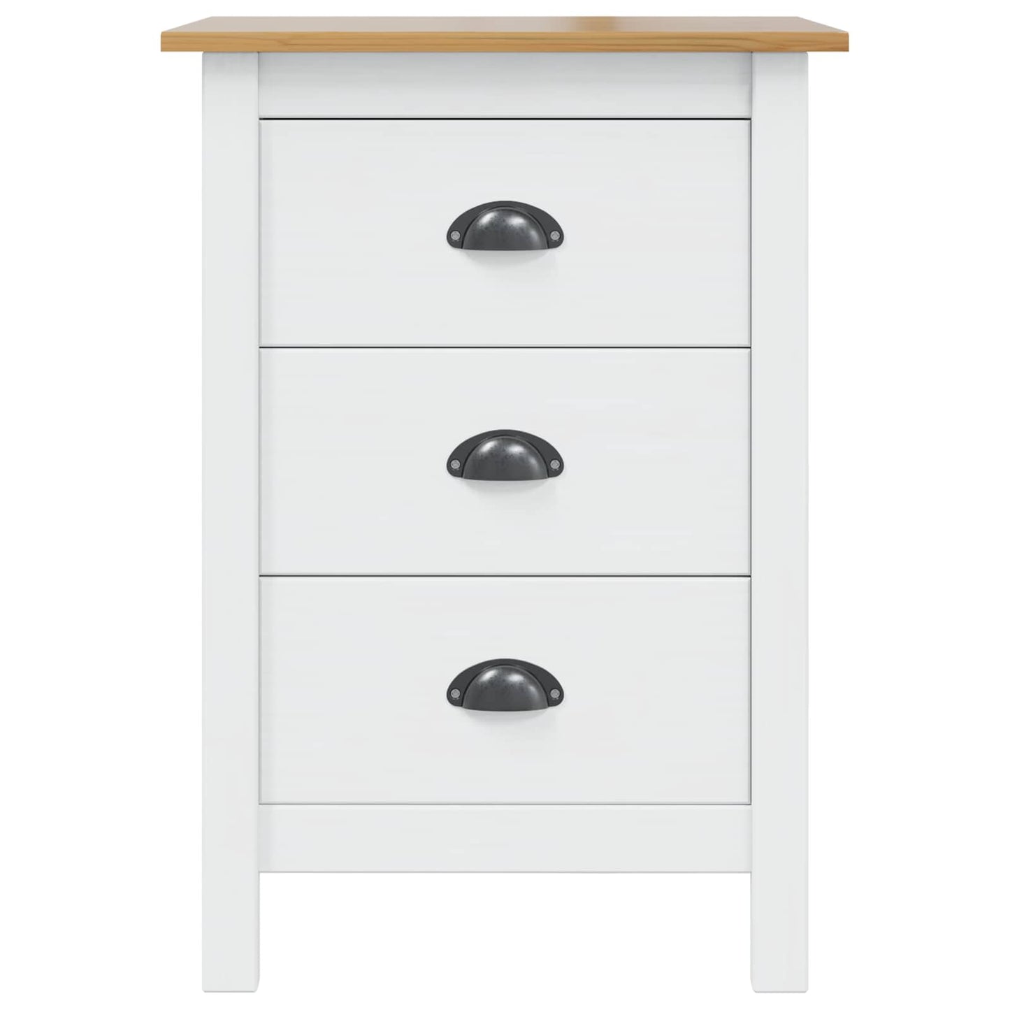 Armadio da Notte Hill Bianco e marrone miele 46 x 35 x 65 cm