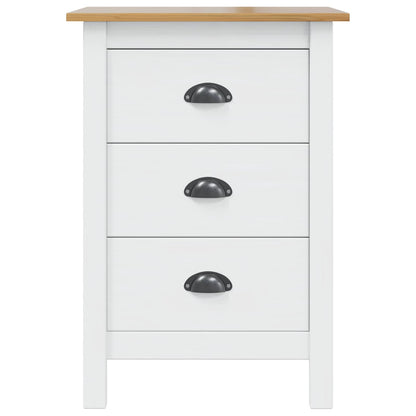 Armadio da Notte Hill Bianco e marrone miele 46 x 35 x 65 cm