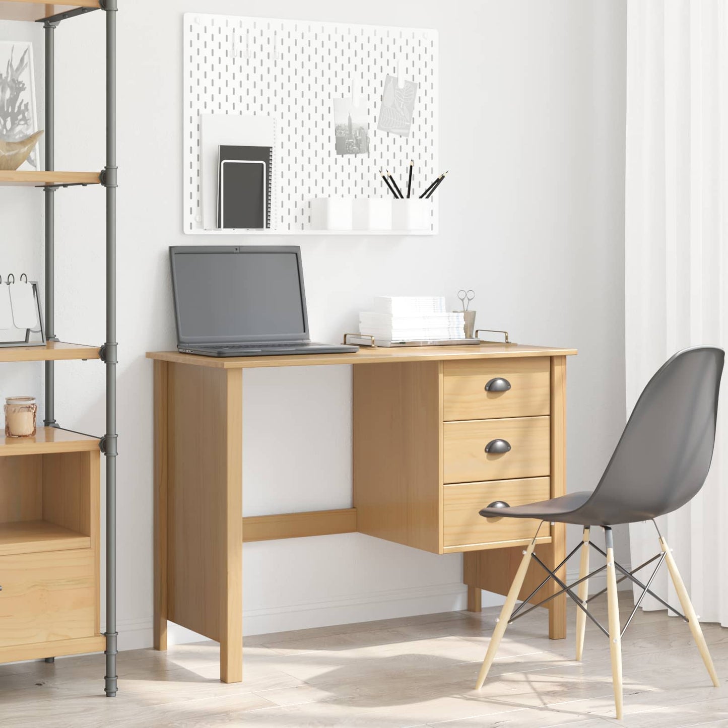 Scrivania con Cassetti Hill Marrone miele 100 x 45 x 74 cm