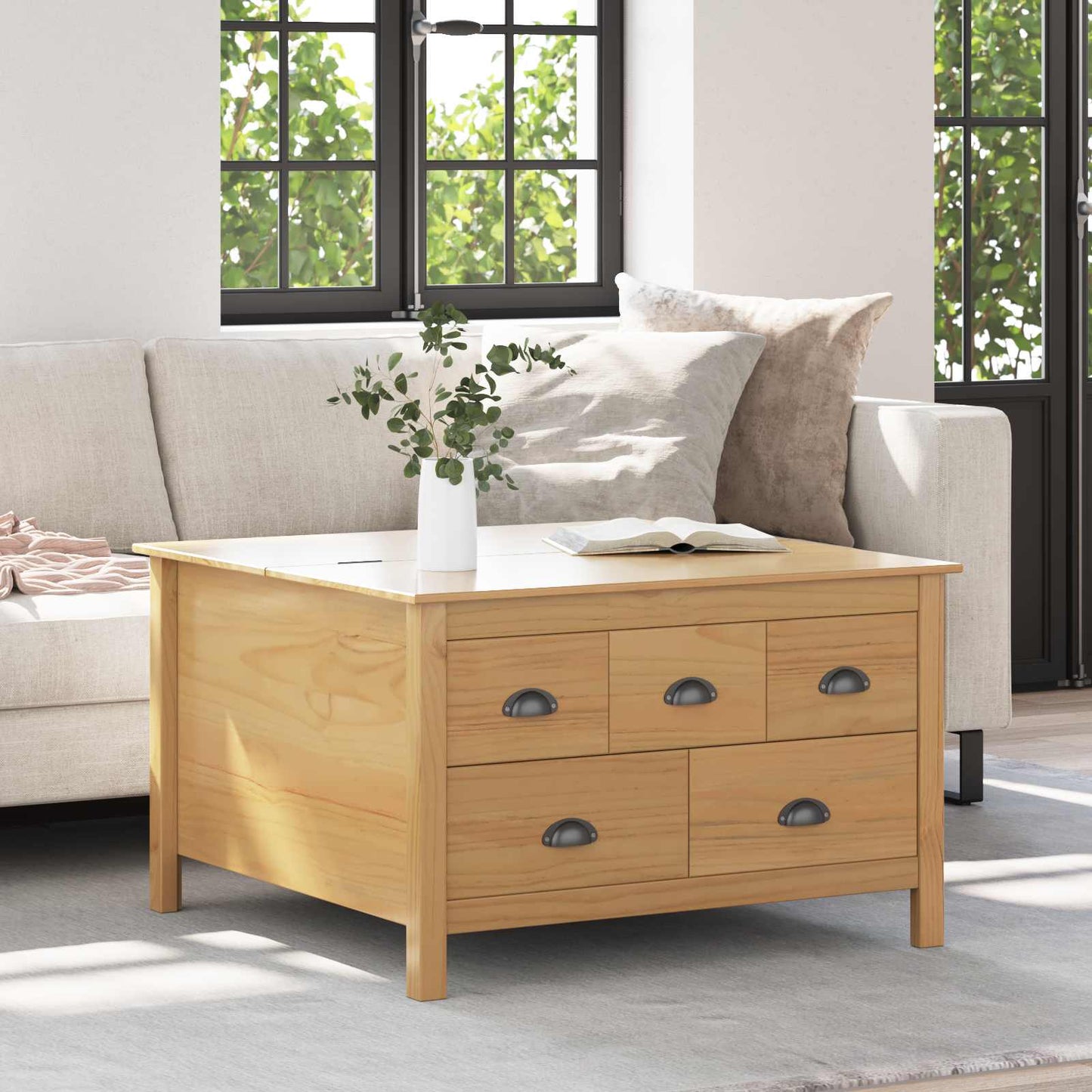 Tavolino da salotto Hill Marrone miele 79,5 x 79,5 x 49 cm