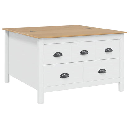 Tavolino da salotto con cassetto Hill Bianco e marrone miele