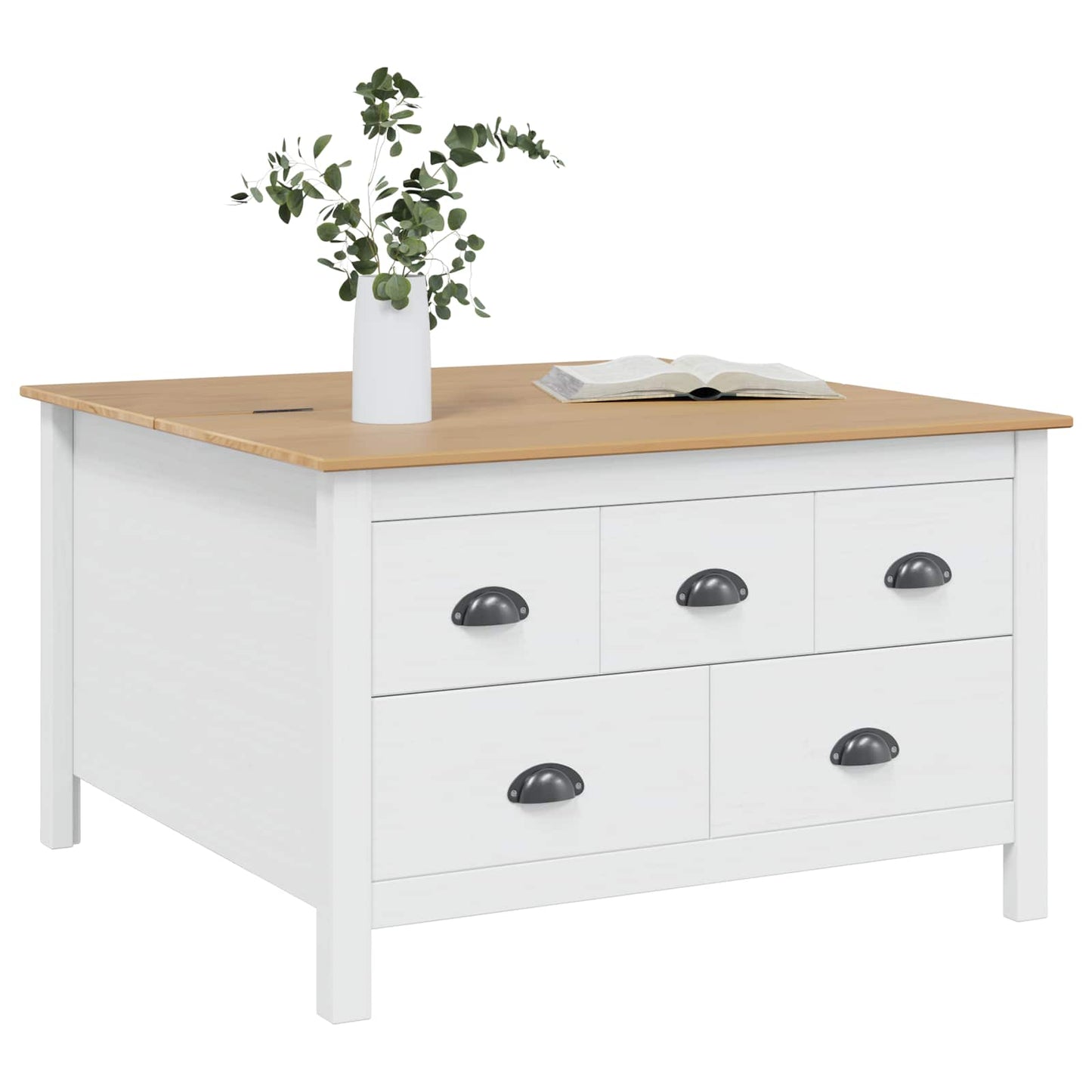 Tavolino da salotto con cassetto Hill Bianco e marrone miele