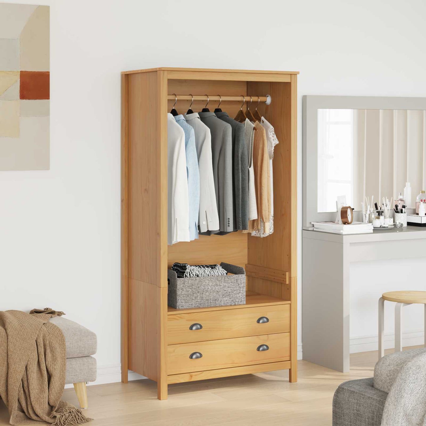 Guardaroba con cassetto Hill Marrone miele 84 x 50 x 170 cm