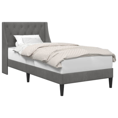 Struttura del letto Grigio scuro 90 x 190 cm Velluto