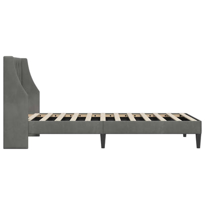 Struttura del letto Grigio scuro 90 x 190 cm Velluto