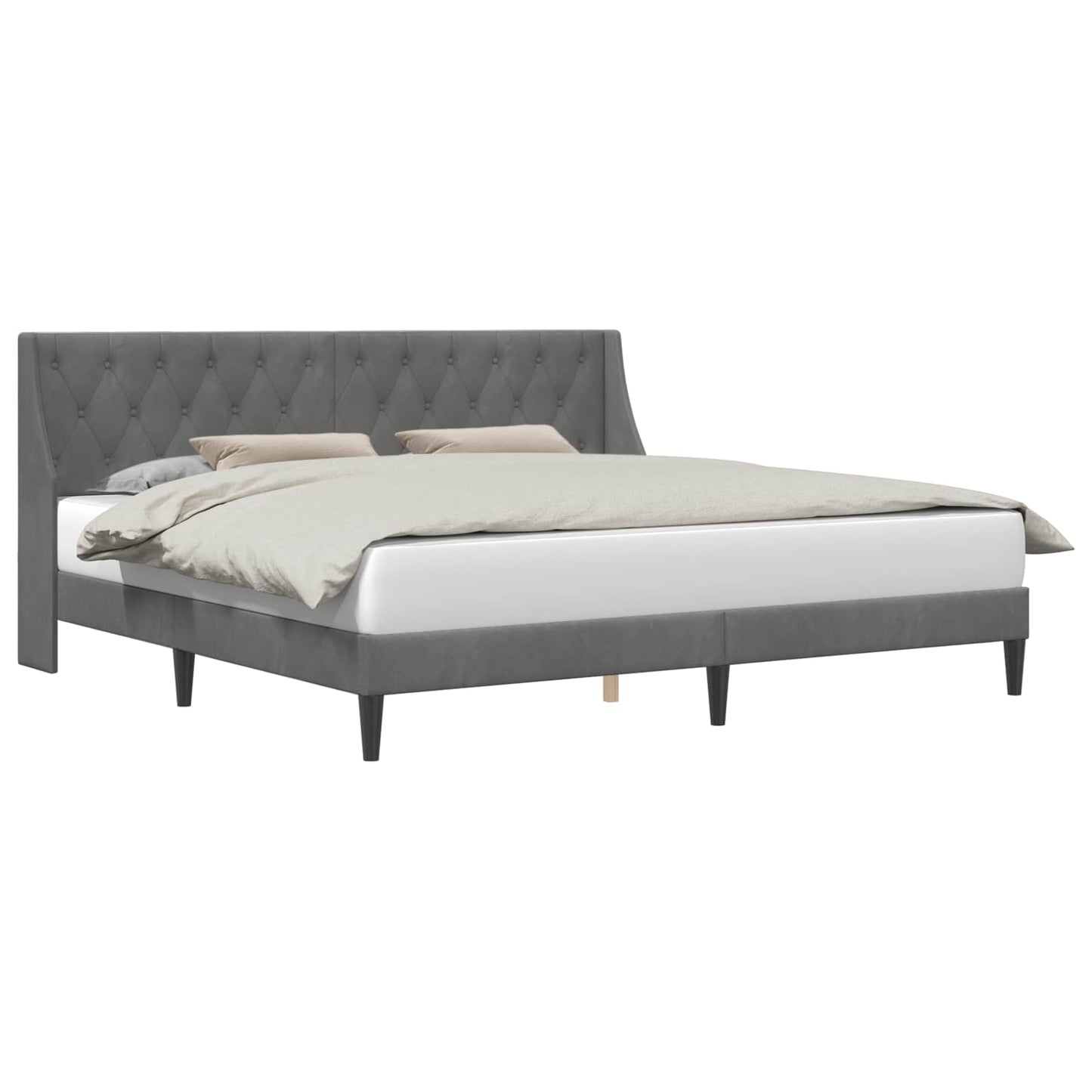 Struttura del letto Grigio scuro 180 x 200 cm Velluto