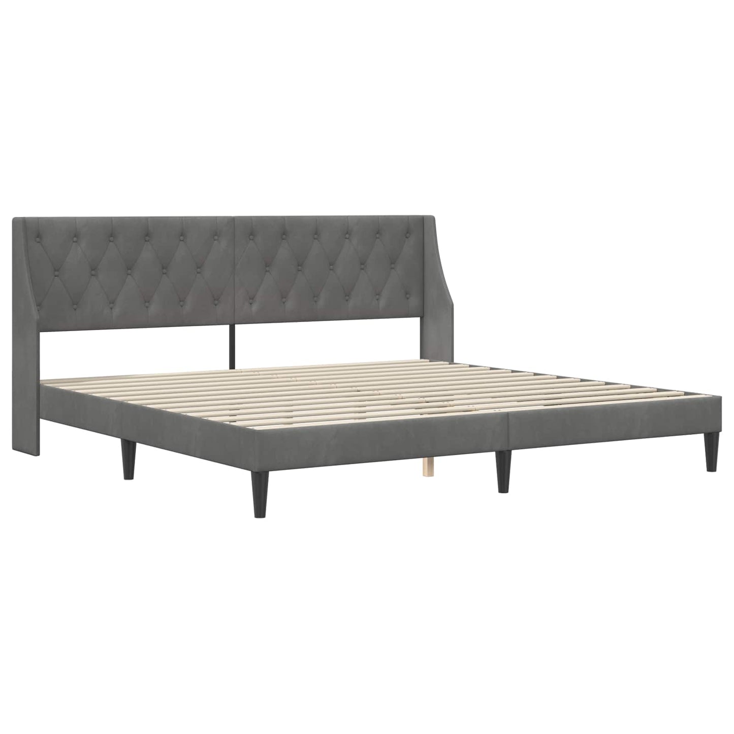 Struttura del letto Grigio scuro 180 x 200 cm Velluto