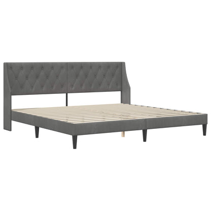 Struttura del letto Grigio scuro 180 x 200 cm Velluto