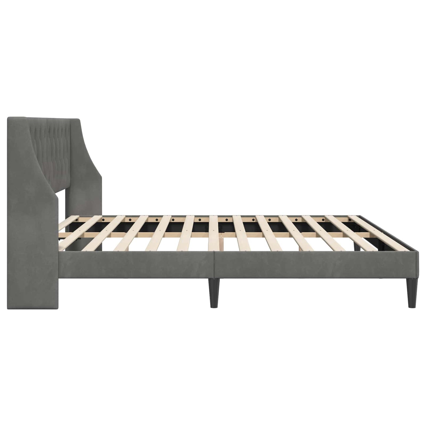 Struttura del letto Grigio scuro 180 x 200 cm Velluto