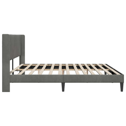 Struttura del letto Grigio scuro 180 x 200 cm Velluto