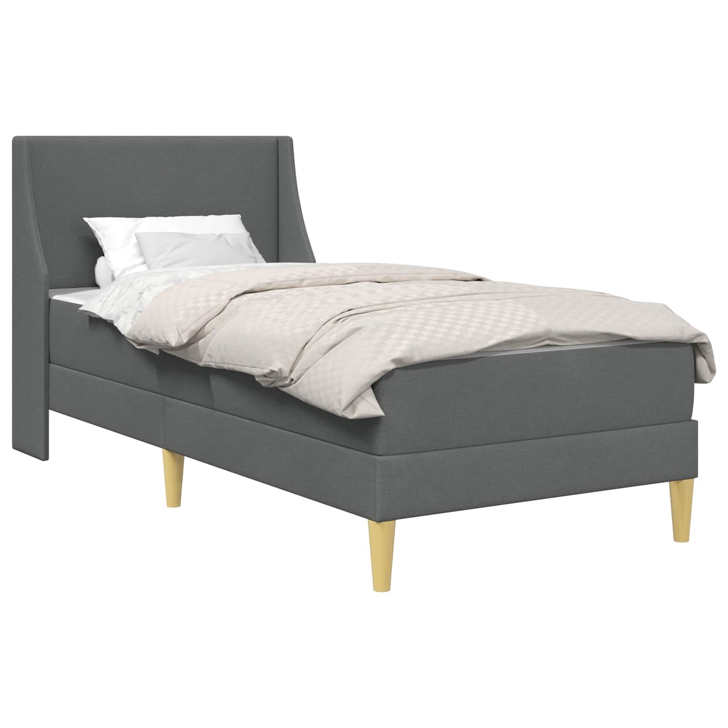 Struttura letto con materasso Grigio scuro 90 x 200 cm