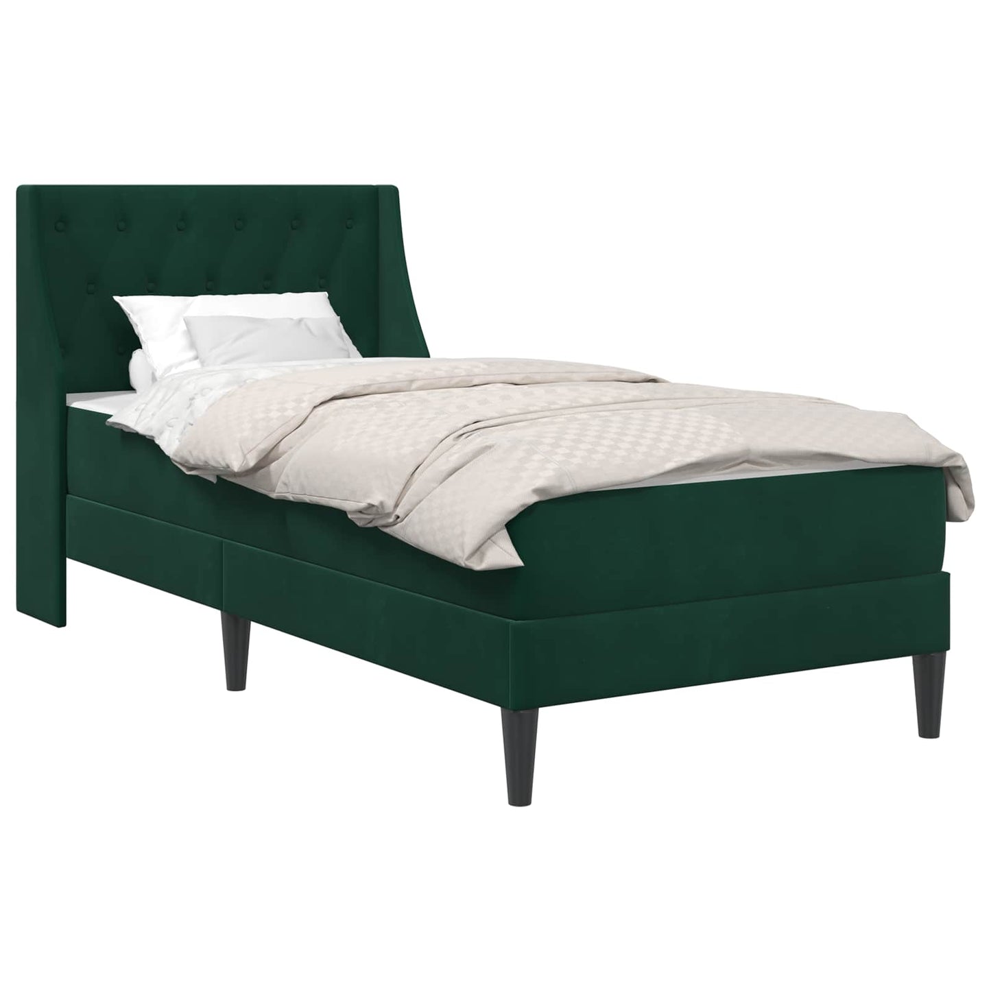Struttura letto con materasso Verde Scuro 80 x 200 cm Velluto