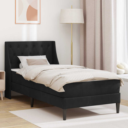 Struttura letto con materasso Nero 90 x 200 cm Velluto