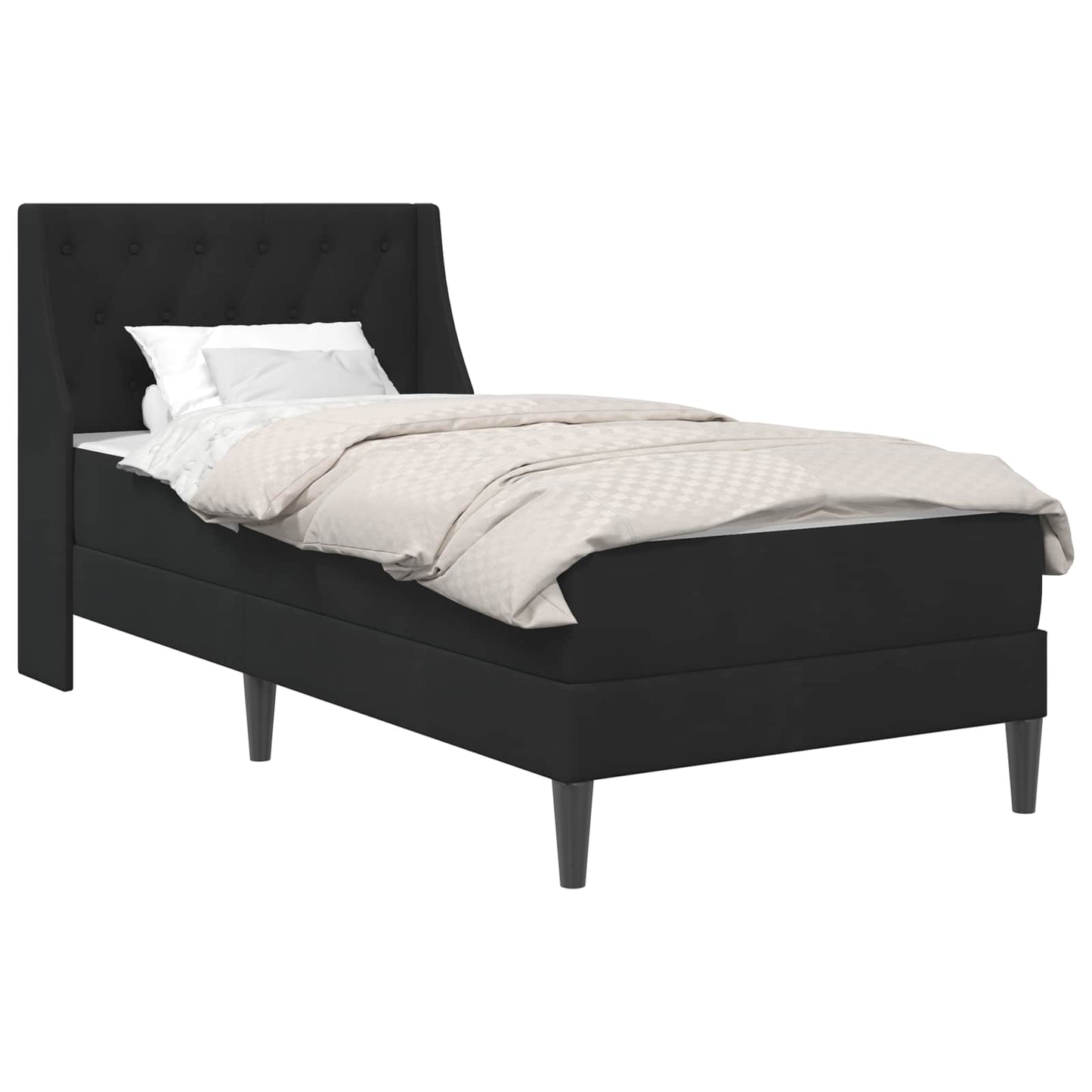 Struttura letto con materasso Nero 90 x 200 cm Velluto