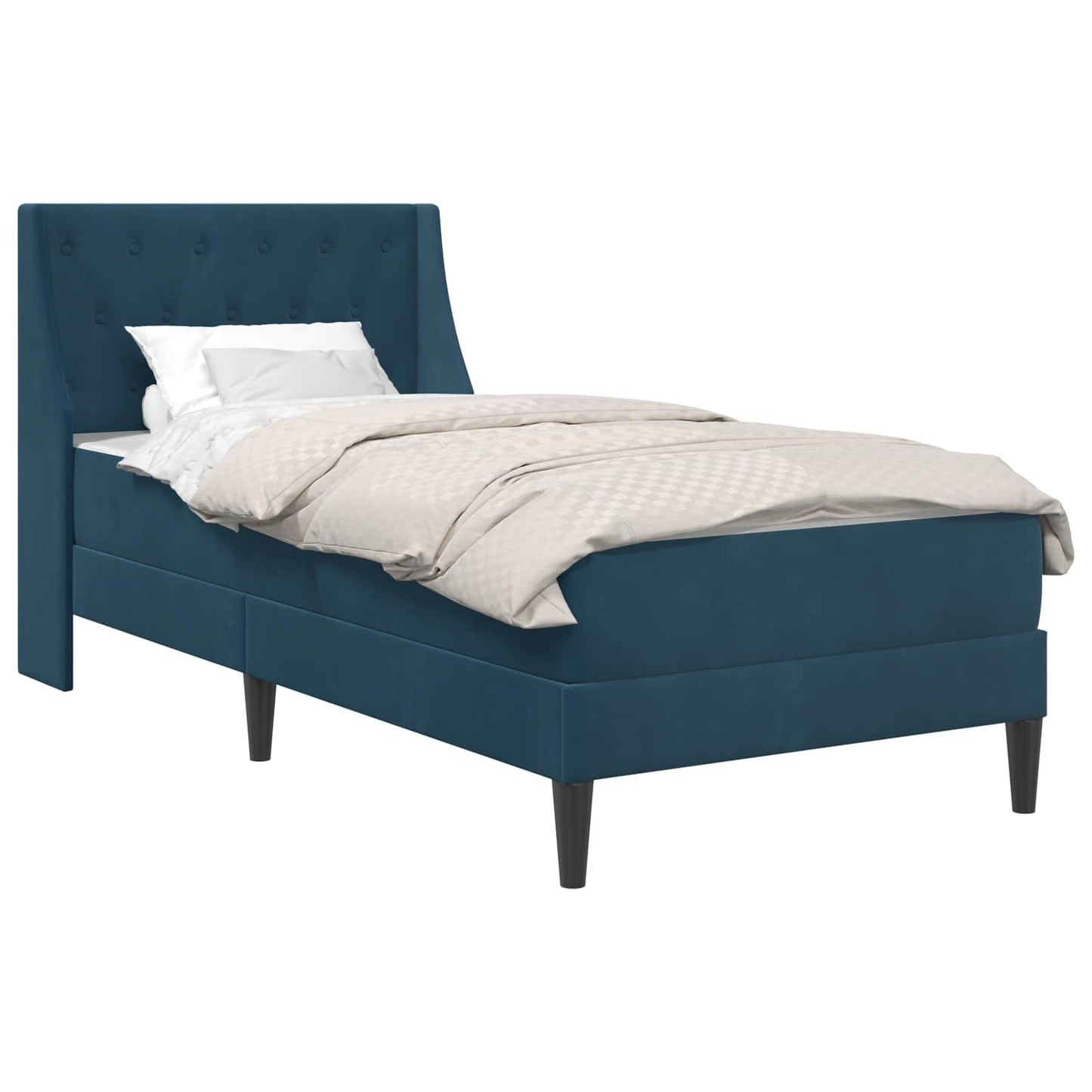 Struttura letto con materasso Blu 90 x 200 cm Velluto