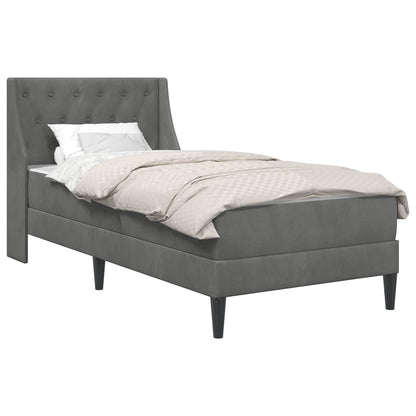 Struttura letto con materasso Grigio scuro 100 x 200 cm Velluto