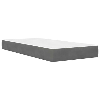 Struttura letto con materasso Grigio scuro 100 x 200 cm Velluto