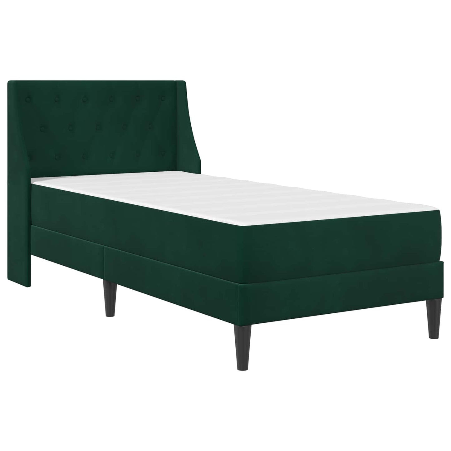 Struttura letto con materasso Verde Scuro 100 x 200 cm Velluto