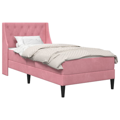 Struttura letto con materasso Rosa 100 x 200 cm Velluto