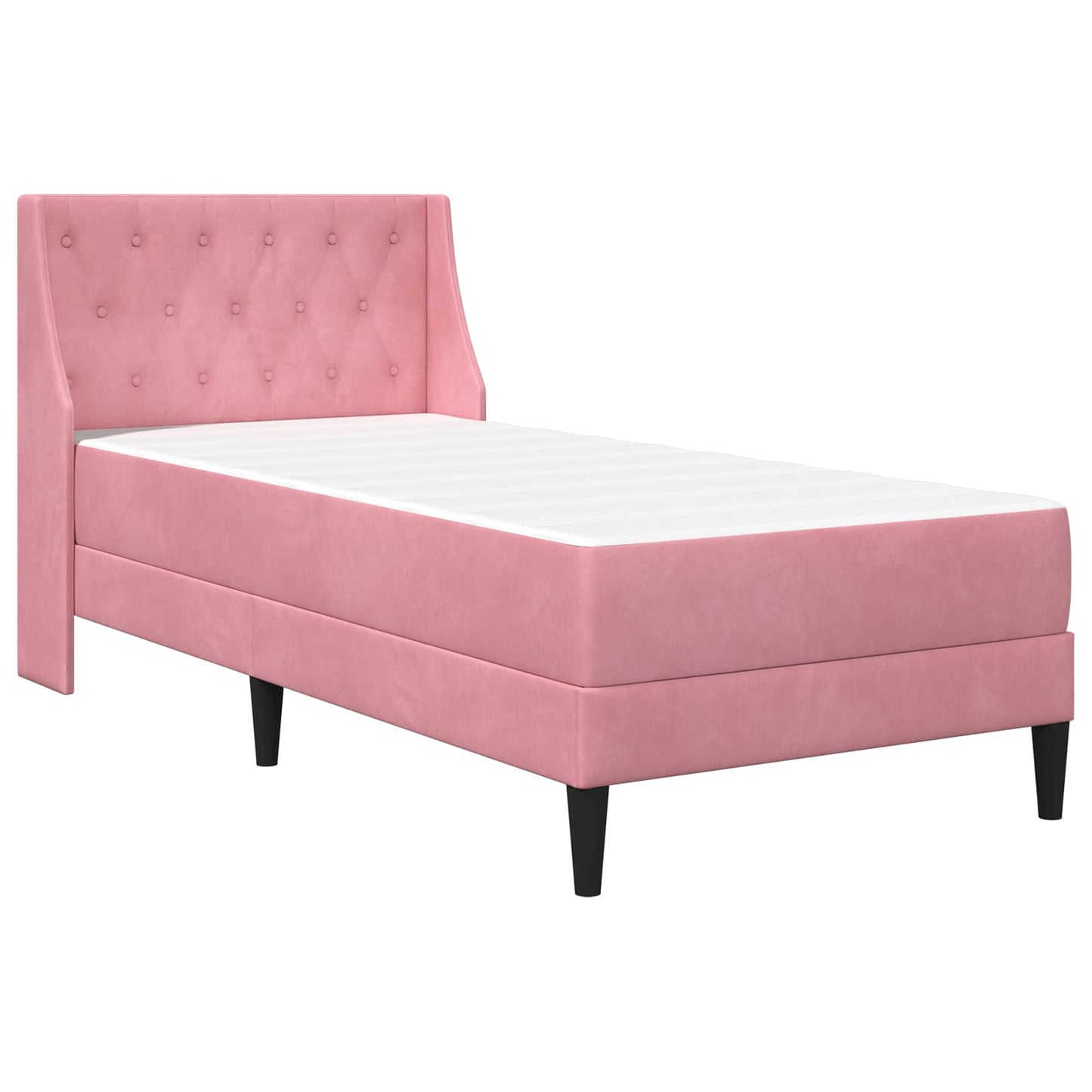 Struttura letto con materasso Rosa 100 x 200 cm Velluto